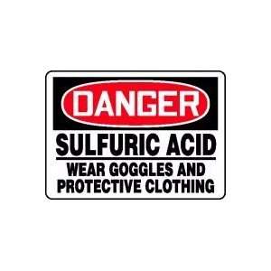   SULFURIC ACID WEAR GOGGLES AND PROTECTIVE CLOTHING 10 x 14 Plastic