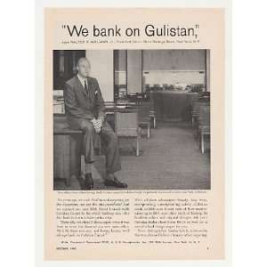  1960 W R Williams Union Dime Bank NY Gulistan Carpet Print 