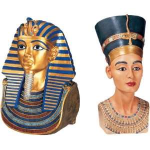   and Queen Nefertiti Sculptures Large Set of Two