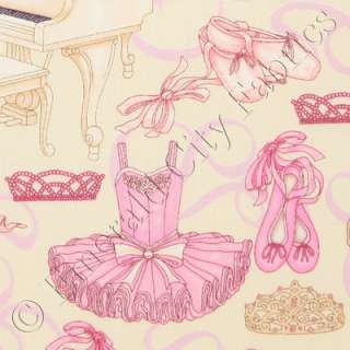 RJR Bella Ballerina Ballet Dance Studio Cream Pink Cotton Quilt Fabric 