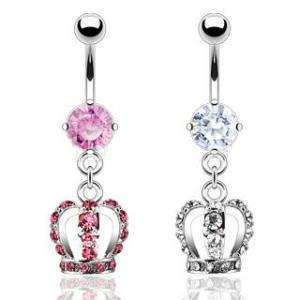 lot Crown CZ Dangle BELLY NAVEL RING Piercing Jewelry  