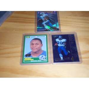 Barry Sanders lot of 3 subset football trading cards Detroit Lions 