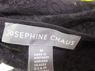 JOSEPHINE CHAUS Black V Neck Lace Blouse Shirt Sz M  