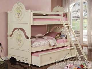 Youth Cream Twin Trundle Bunk Bed  