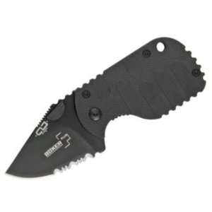 com Boker Plus Knives P586 Black Part Serrated Subcom Linerlock Knife 