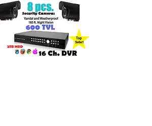   Camera 600TVL 16CH DVR digital home surveillance system anti theft