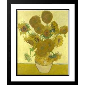  Van Gogh, Vincent 28x34 Framed and Double Matted Sunflowers 