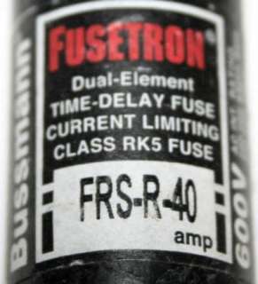 BUSS FUSETRON Time Delay FUSE 40A 600VAC RK5 FRS R 40  