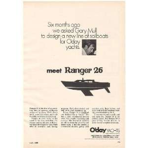 1969 Gary Mull Design ODay Ranger 26 Sailboat Print Ad 