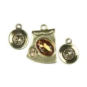 Cousin Jewelry Basics Metal Accents 3/Pkg Gold Asymmetrical; 3 Items 