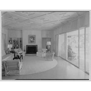 Photo Ogden White, residence in Hobe Sound, Florida. Living room 1958 