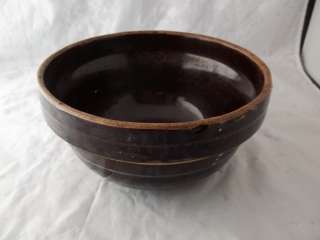 Vintage Stoneware Brown Mixing Bowl USA 9 INCH  