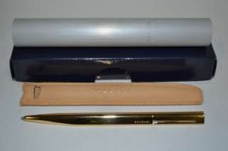 Bvlgari Bulgari Gold Tone Ballpoint Pen with soft cover, aluminum case 