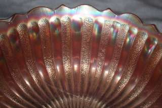 Amethyst Carnival Glass Bowl Stippled Ray  