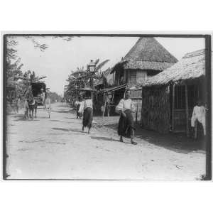  Straw house,Carts,People,Manila,Philippines,1899,Suburb 