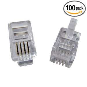   Modular Category 3 Plug for Stranded Wire Non Plenum Cable, 100 Pack