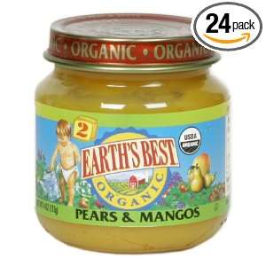 Earths Best Strained Pear Mango, 4 Ounce Units (Pack of 24)  