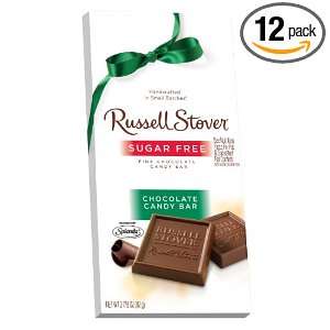 Russell Stover Sugar Free Chocolate Tile Bar, 2.875 Ounce Bars (Pack 