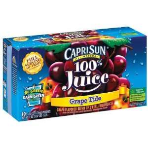 Caprisun 100% Juice Grape Tide 6 Oz Pouch   4 Pack  
