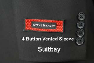 50L Suits   STEVE HARVEY Black Mens Suit   H13  