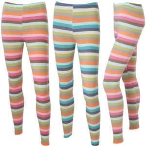 Multi Colored Striped Cotton Leggings Footless Tights  