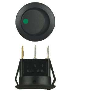  Install Bay Round Rocker Switch Green Led No Leads 5 Bag 
