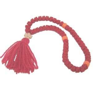  Red Knotted wool chotki Rosary (50 Knots)