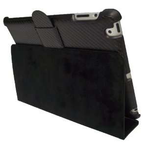  Black Carbon Hard Case Stand for Apple iPad 2 Electronics