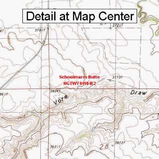 USGS Topographic Quadrangle Map   Schoolmarm Butte, Wyoming (Folded 