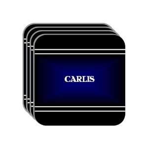 Personal Name Gift   CARLIS Set of 4 Mini Mousepad Coasters (black 
