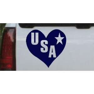 Navy 20in X 19.3in    USA Heart Military Car Window Wall Laptop Decal 