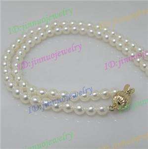 Charming6 7mm White Akoya Cultured Pearl Necklace 18  