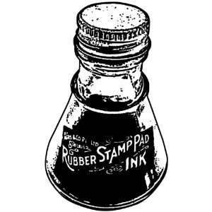  Studio 490 Red Rubber Stamp Bottle Of Ink 1.75X2.75 