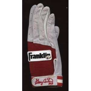 Gary Carter Red Franklin Game Issued Batting Glove Auto   Game Used 