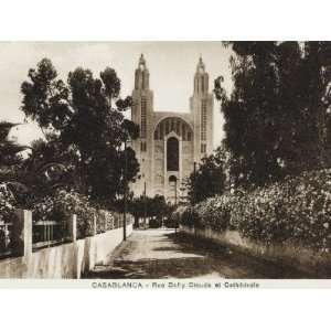 Morocco, Casablanca   the Rue Deify Dieude and Cathedral Photographic 