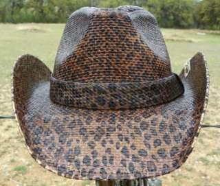   Hats ROWDY Leopard Western Straw Rock n Roll Cowboy Hat NWT  