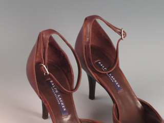 Ralph Lauren Collection Purple Label Womans Brown Leather High Heels 