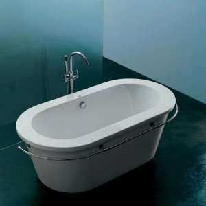   Double Ended Soaking Pedestal Tub with Towel Rack