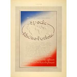  1938 French Print Ad Rhone Poulenc Pharmaceutical Drugs 