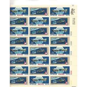  Apollo Soyuz Space Test Sheet of 24 x 10 Cent US Postage Stamps 