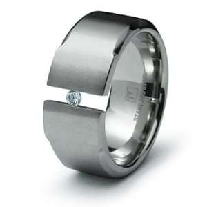    End CZ Stainless Steel Tension Wedding Band Ring 10mm, 10 Jewelry