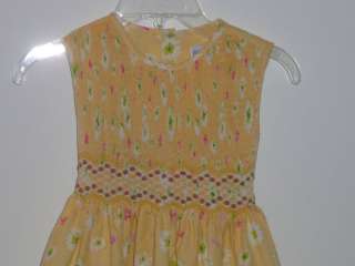   & ME Smocked Portrait Cotton Yellow Spring Girl Dress size 6  