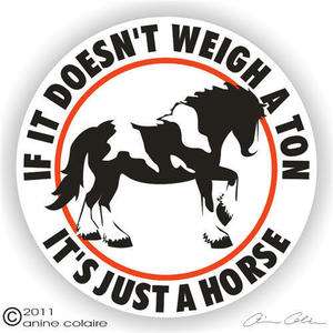 FUNNY Spotted Draft Horse Decal ~ Choose Sticker or Static Cling 