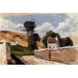   Camille Pissarro   32 x 22 inches   A Street in lHermitage, Pontois