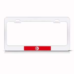 Tunisia Flag White Country Metal license plate frame Tag Holder
