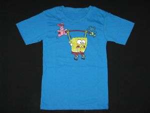 SpongeBob SquarePants Blue Kids T Shirt Size 6 Age 5 6  