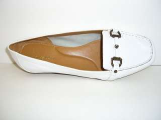 EASY SPIRIT Womens Shoes White Leather Loafers Size 8WW  