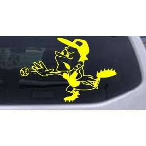 Yellow 6in X 4in    Fast Ball Baseball Sports Car Window Wall Laptop 