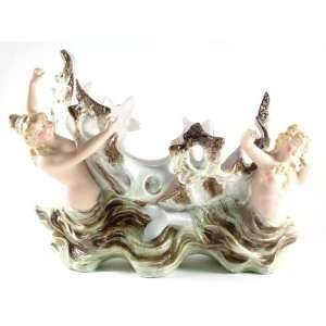  c1870 Sitzendorf centrepiece with mermaids