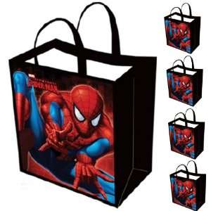  5 pack Spiderman Tote Bag WITH Bonus Eraser   Large Woven 
